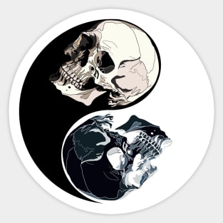 Skull Yin Yang symbol Sticker